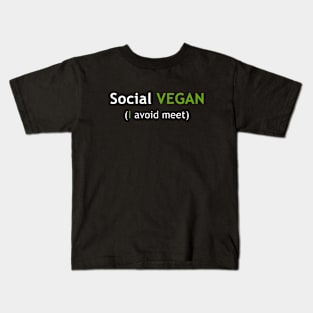 Social Vegan I avoid Meet Kids T-Shirt